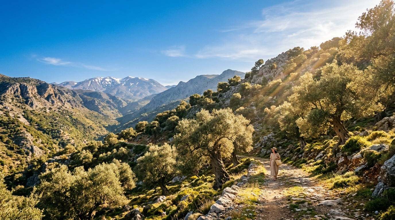 Cretan mountain terroir at 650 meters altitude for Azurean No. 1 wild olive oil